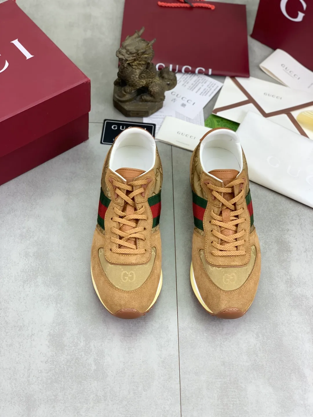 Men's shoes 💰P640 New Gucci Gucci Top version Latest catwalk style Re-Motion series Thick-soled casual sports shoes Original purchase and development ▪️Fabric: Original custom imported first-layer cowhide ▪️Sole: Original molded TPU material ▪️Sole thickness: 3.5CM ▪️Size: Men 39-45 Color: 8️⃣ colors available, boutique packaging